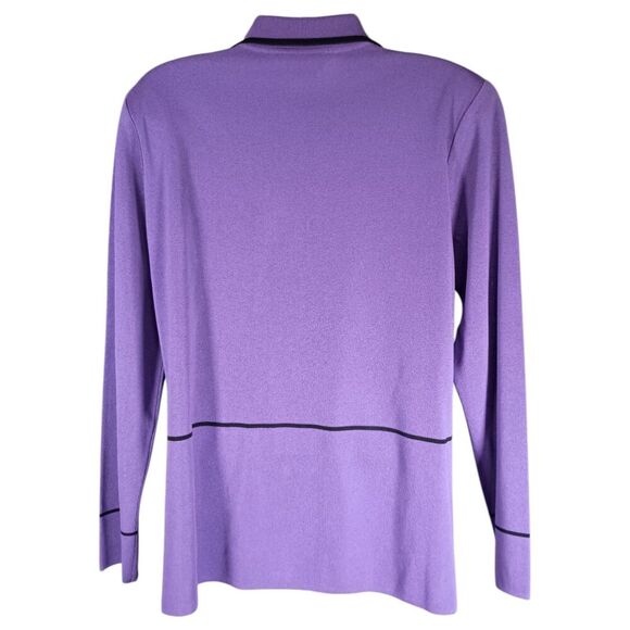 Misook Jacket M Womens Purple Exclusively Basic Cardigan Unlined Zip Solid Full - Picture 2 of 3